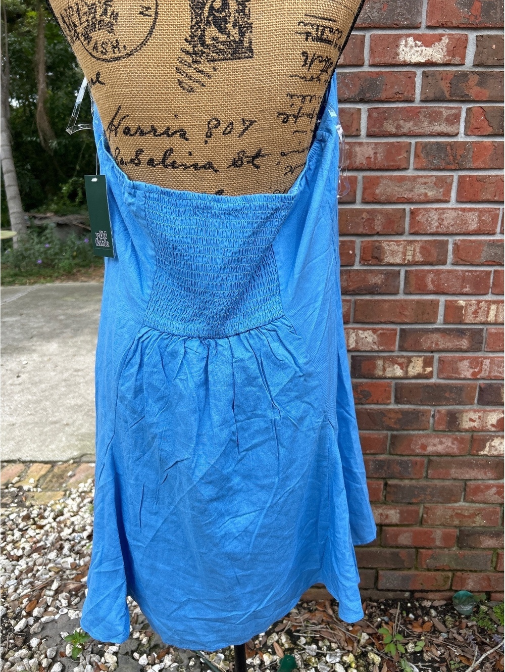 Wild Fable Blue Button-Front Halter Dress XL